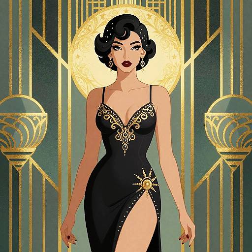Art Deco Woman Illustration