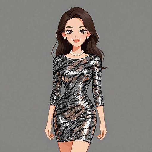 Glamorous Woman in Sequined Dress