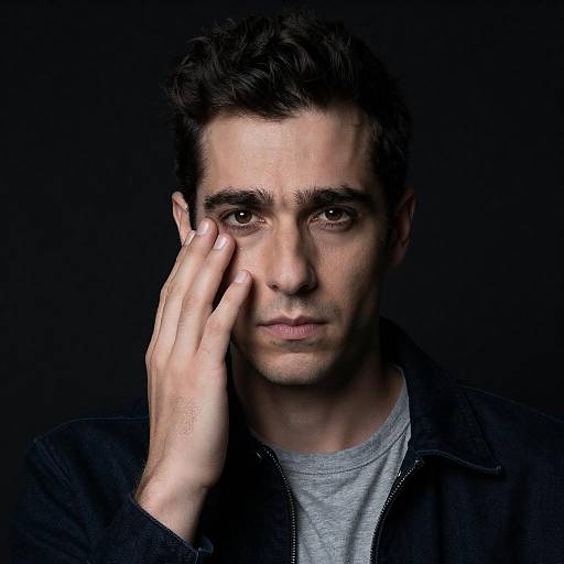 Intense Portrait of a Thoughtful Man