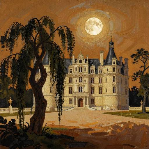 Baroque Royal Castle Courtyard Moonlight