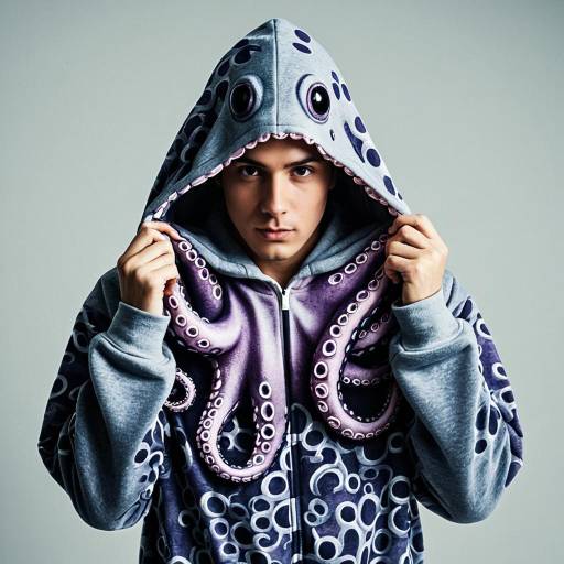 Realistic Male in Octopus Onesie Hoodie
