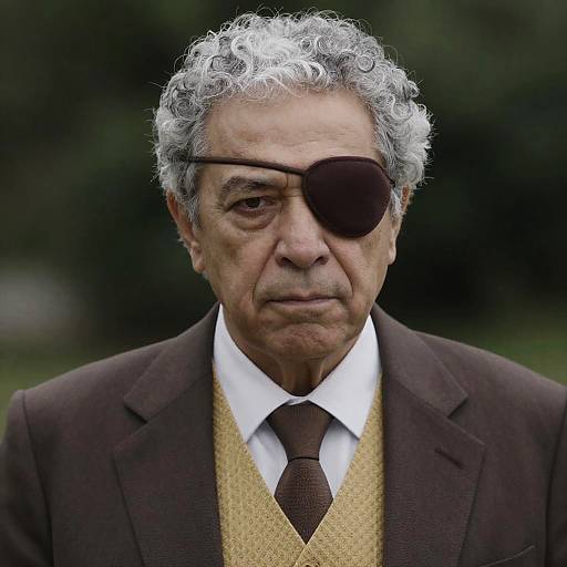 Serious Older Man in Brown Suit