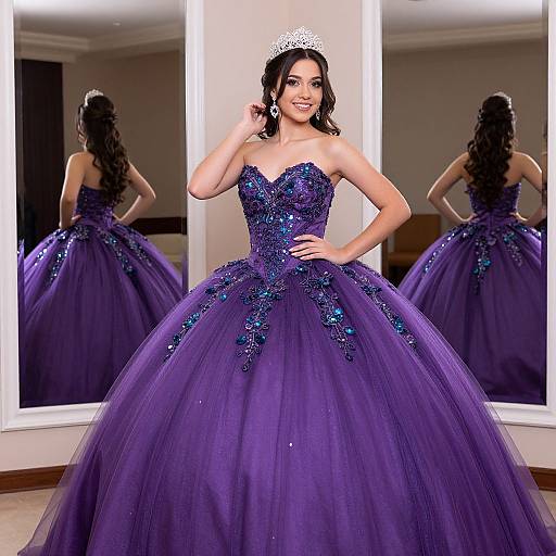Elegant Young Woman in Quinceañera Gown