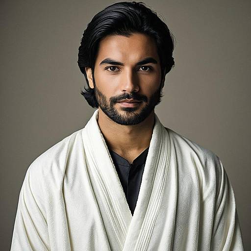 Indian Groom Wearing Traditional White Robe
