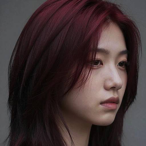 Close-Up Red and Black Hair Texture