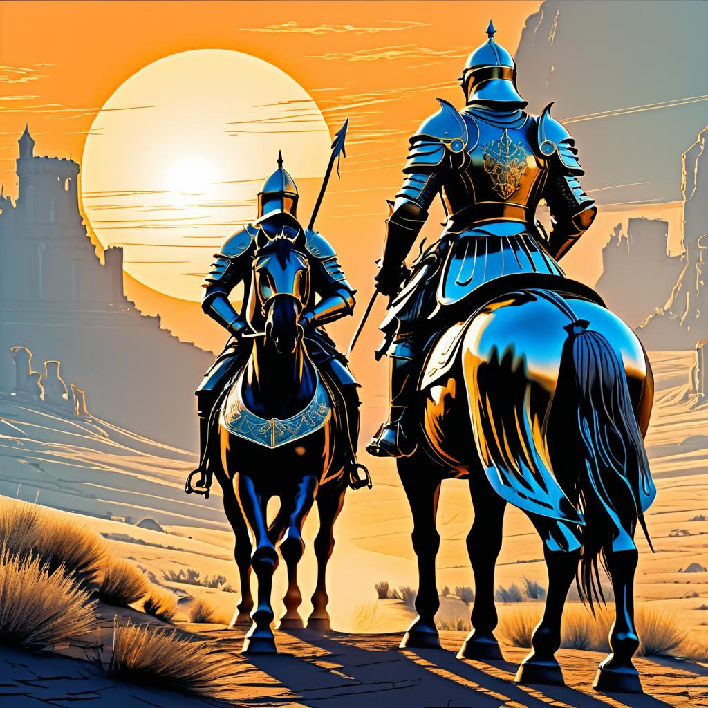 Knight in Armor at Dawn Artwork