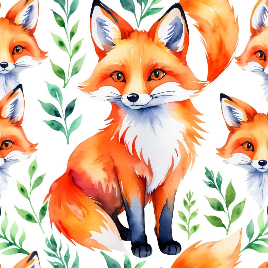 Vibrant Watercolor Fox in Virtual Reality