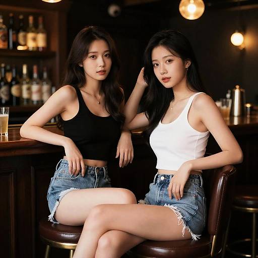 Ultra-Realistic Two Girls at a Bar