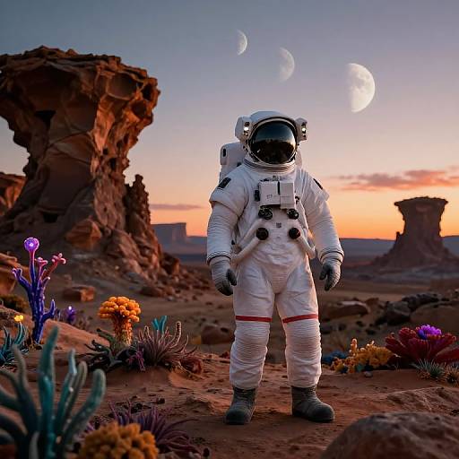 Astronaut Exploring Alien Planet Adventure