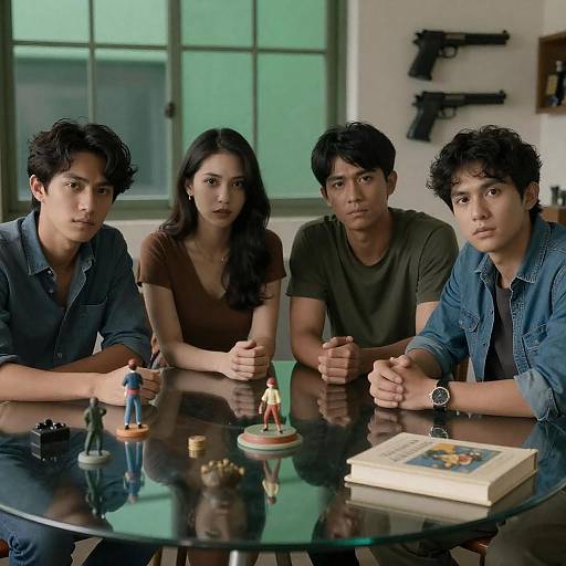 Group Discussion Around Glass Table