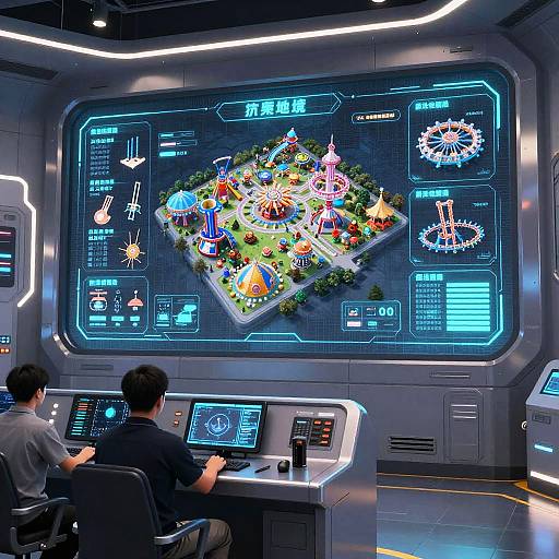 Futuristic Amusement Park Control Interface
