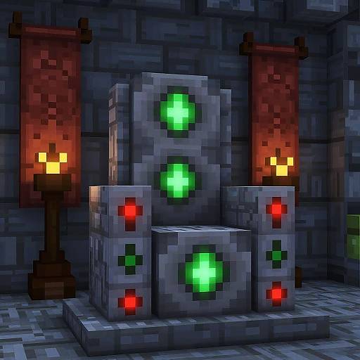 Pixelated Minecraft Emerald Throne