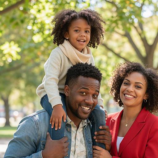 Happy African-American Family in Park