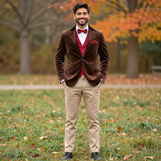Stylish Man's Homecoming Outfit in Autumn