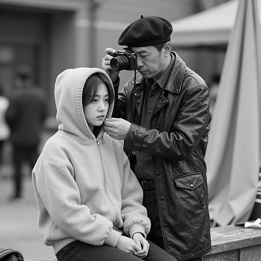 Candid Black and White Moment