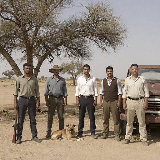 Five Men in an Arid Landscape