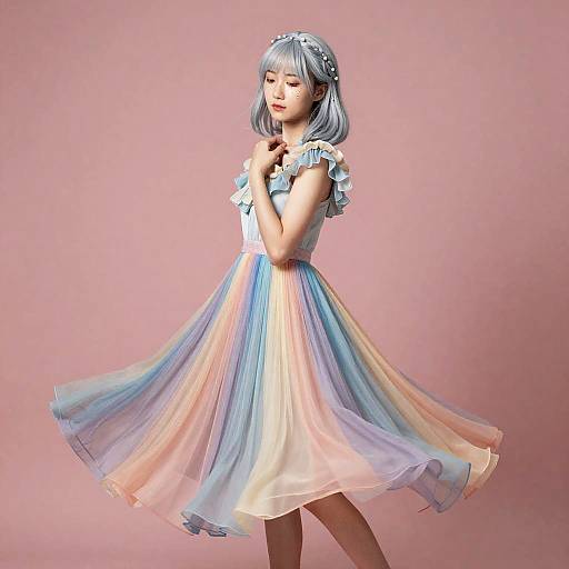 Moonlit Braid: Serene Twirling Maiden