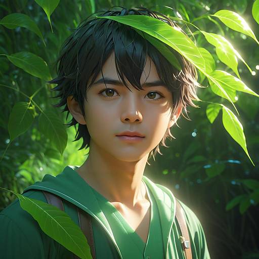 Intricate Digital Portrait of Leaf-kun