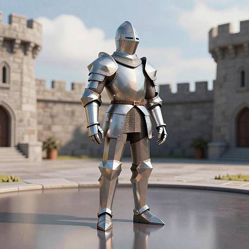 Low-Poly 3D Medieval Knight Render
