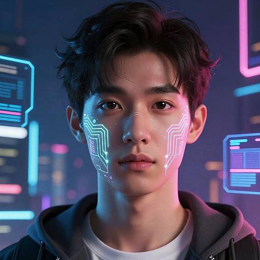 Futuristic Neon Cyberpunk Avatar