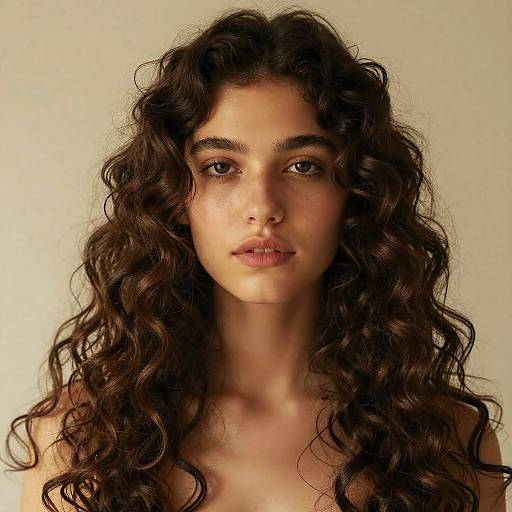 Serene Portrait with Curly Hair