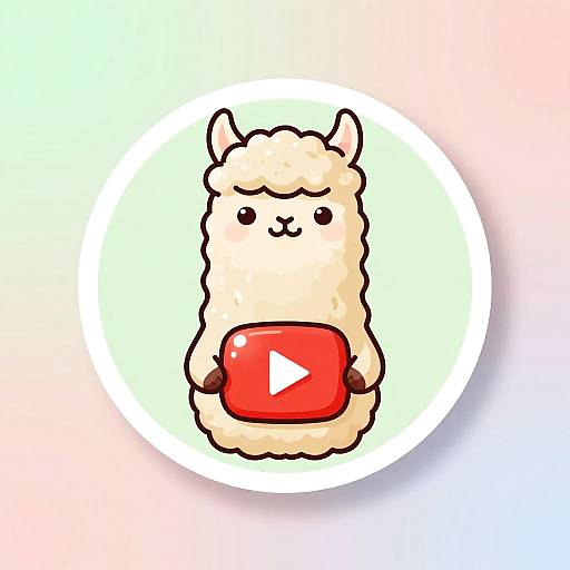 Gentle Llama Gamer Logo Badge