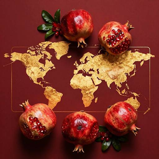 Light Painting Red Pomegranates Composition