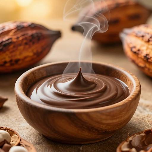 Melting Chocolate in Rustic Bowl
