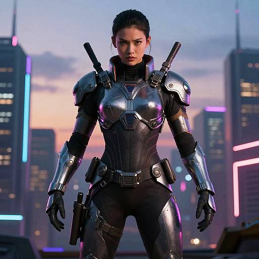 8w7 Warrior in Neon Cyberpunk
