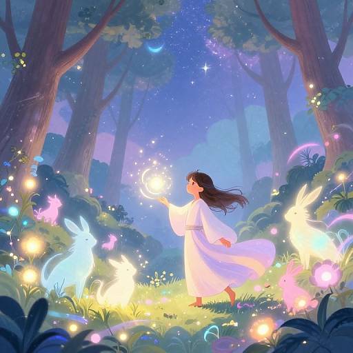 Mystical Forest Sorcerer Casting Spells