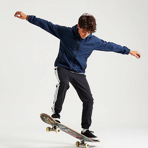 Teen Skateboarder Mid-Trick Outdoors