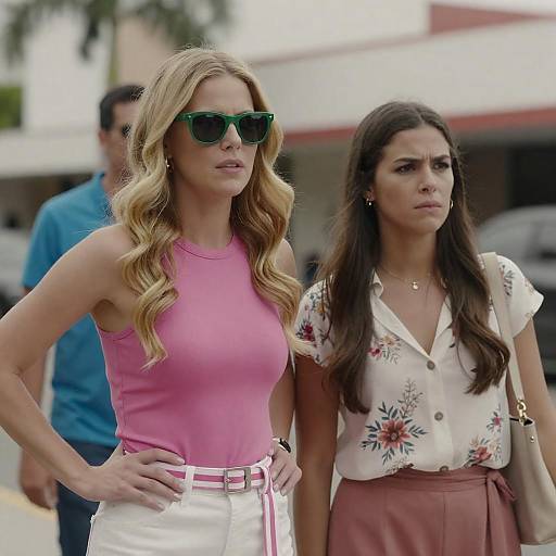 Dynamic Street Portrait of Two Women