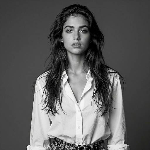 Striking Black and White Portrait of Woman