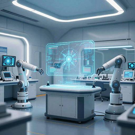 Serene Sci-Fi Laboratory Interior