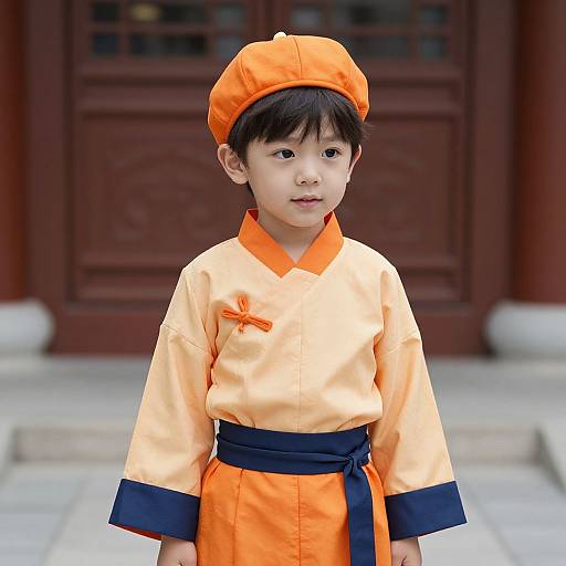 Cute Boy in Traditional Chinese Outfit