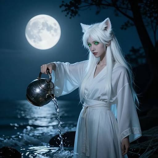 Green-Eyed Tabaxi Cleric by Moon