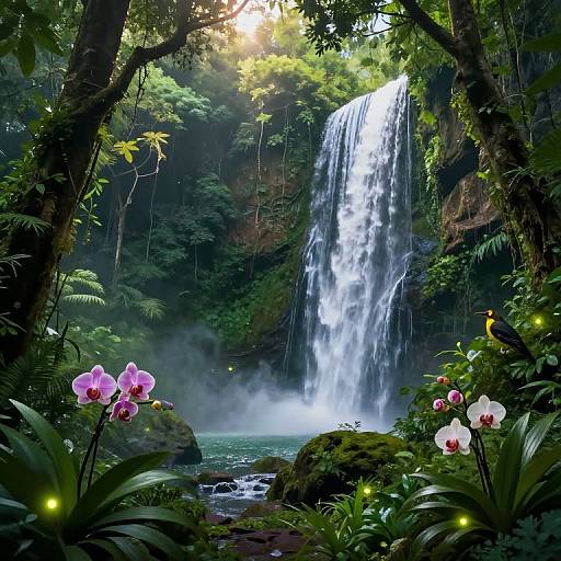 Enchanted Rainforest with Waterfalls