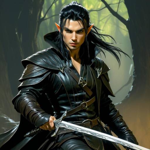Cunning Elven Rogue in Dark Leather