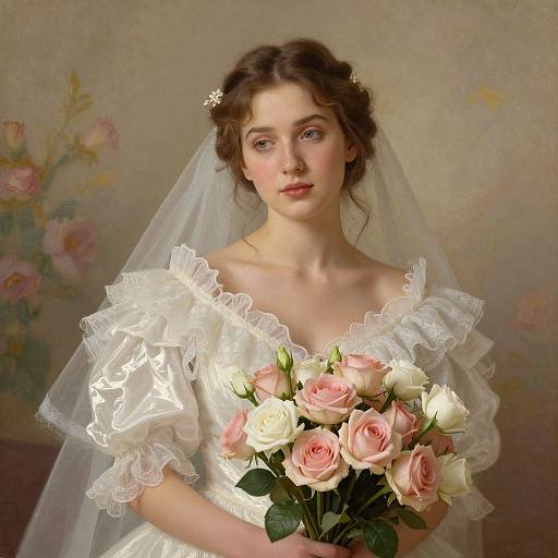 Serene Bridal Portrait in Painterly Style