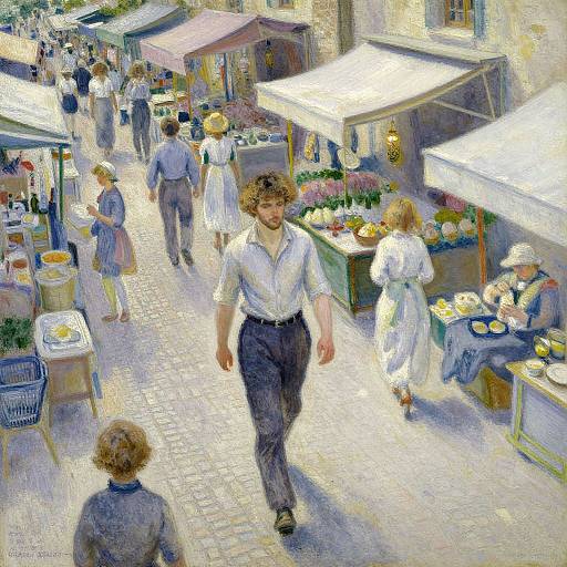 Surreal Impressionist Market Scene