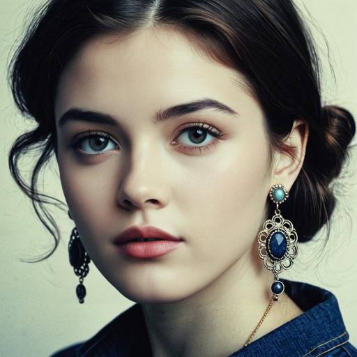 Portrait of Young Woman with Vintage Earrings