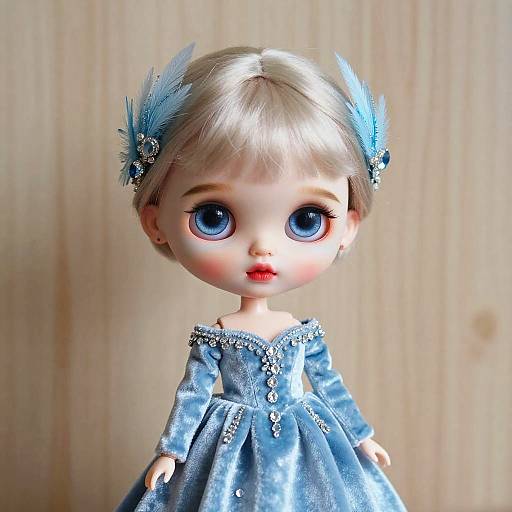 Realistic Porcelain Doll in Velvet Gown