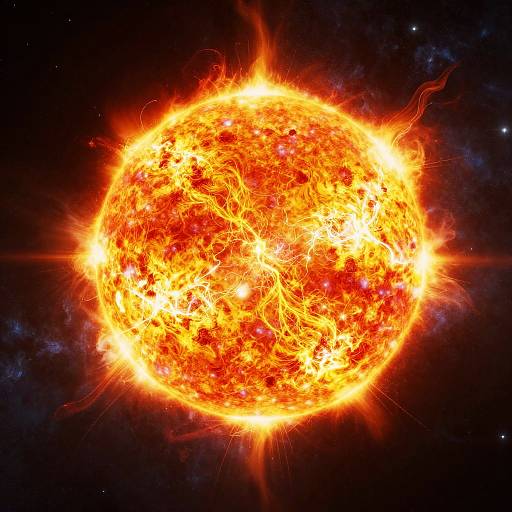 Celestial Orb Erupting Solar Flares