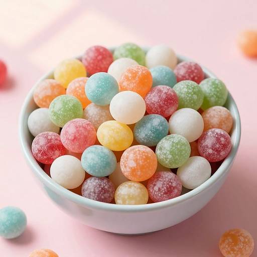 Assorted Runts Candy Bowl Photorealistic