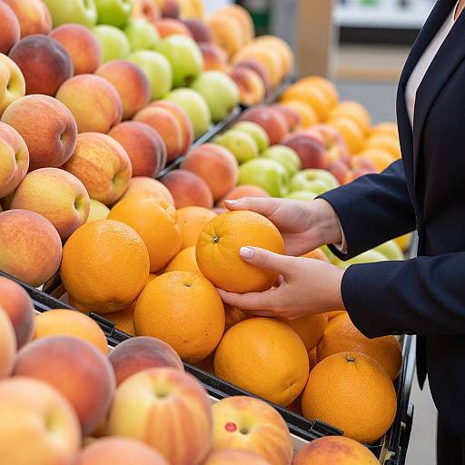 Businesswoman Choosing Vibrant Oranges