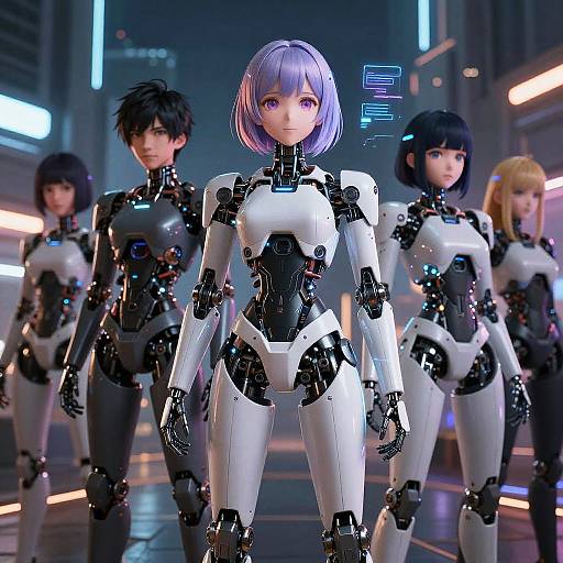 High-Tech Anime Characters Group