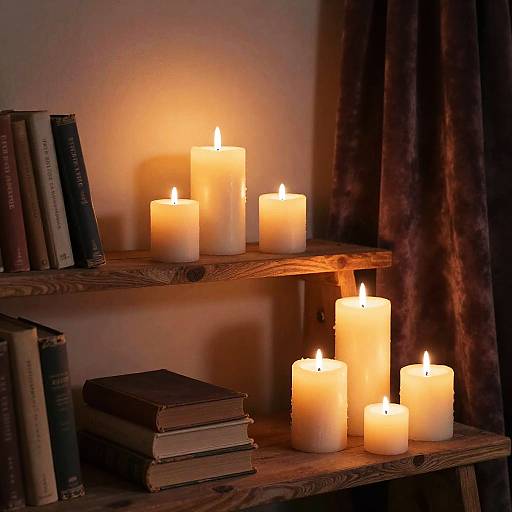 Cozy Candlelit Room with Warm Glow