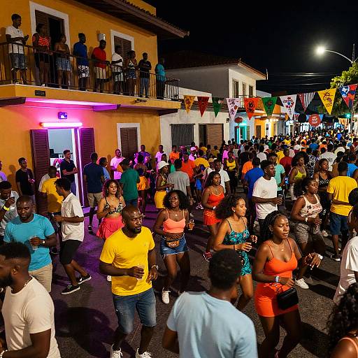 Vibrant Nighttime Street Party