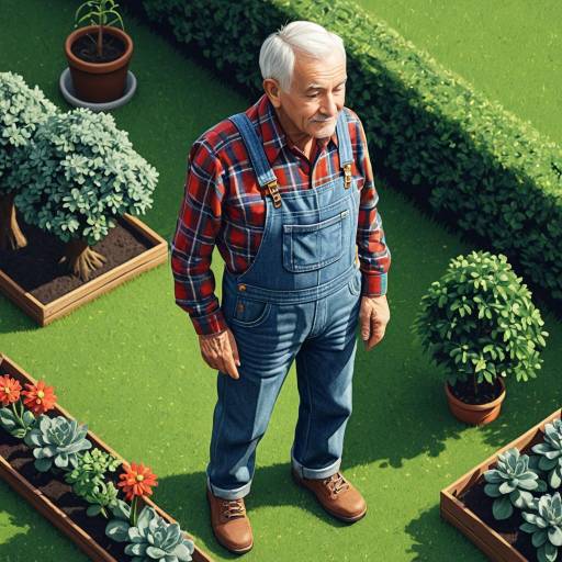 Charming 3D Isometric Gardener Illustration