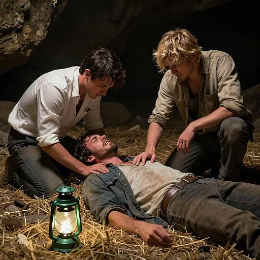 Dramatic Scene in a Dim Cave